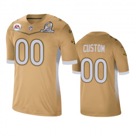 Camiseta Hombre NFL New Orleans Saints Personalizar Game Gold 2021 NFC Pro Bowl